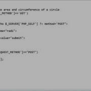 Program To Find The Area And Circumference Of A Circle In Php