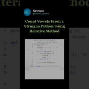 Count Vowels From A String In Python Using Iterative Method Newtum Coding Python Elearning