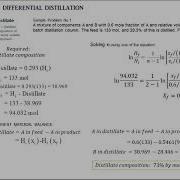 Batch Distillation Calculations In Batch Distillation Differential Distillation