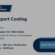 Webinar Export Costing For MSMEs