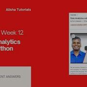 Data Analytics With Python Nptel Week 12 Assignment 12 Solution Answers