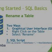 Microsoft SQL Database Renaming A Table
