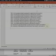Linear Programming Production Scheduling Formulation