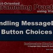 OOP Programming VB 04J Handling MessageBox Buttons