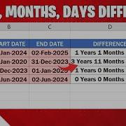 Get Days Months And Years Between Dates In Excel