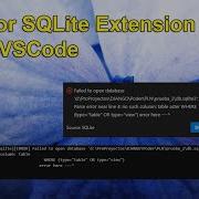 Error SQLite Extension For VSCode