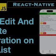 How Apply Add Edit Delete Functionality In Flat List React Native