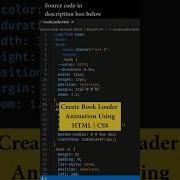 Create Book Loader Animation Using HTML CSS