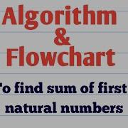 Algorithm To Find Sum Of First N Natural Numbers Draw Flowchart For It