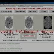 Fingerprint Recognition Using Image Processing Matlab Project With Source Code Fingerprint Analysi