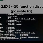 DEBUG EXE GO Function Discussion Possible Fix