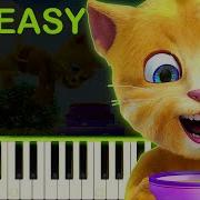 Talking Ginger 2 Food Theme Song EASY Piano Tutorial
