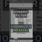 CHOOSECOLS Dynamically Hide Show Columns In Excel Trick For Cleaner Reports Excel Shorts