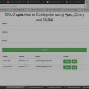 CodeIgniter Delete Data From MySQL DB Using AJAX JQUERY