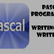 Pascal Programming Writing Text