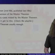 Recurrence Relations Master Method