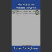 Find HCF Of Two Numbers In Python Python Coding Programming Code C CacheHit