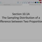 Section 10 1A The Sampling Distribution Of A Difference Between Two Proportions