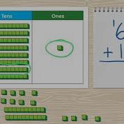 Addition To 100 With Regrouping Base 10 Blocks And Place Value Chart