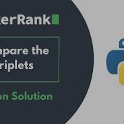 Compare The Triplets HackerRank Python Solution Hackerrank Python Java Datastructures