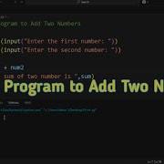 Python Program To Add Two Numbers Visual Studio Code Add Two Numbers Program Python Tutorial