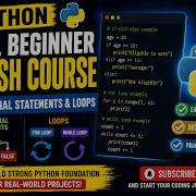 Python Full Beginner Crash Course Part 2 Conditional Statements FOR And WHILE Loops Loops