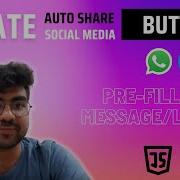 Create Auto Share Social Media Buttons In JavaScript Pre Filled Message HTML CSS