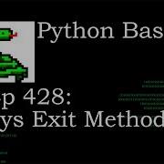Python Basics Sys Exit Method