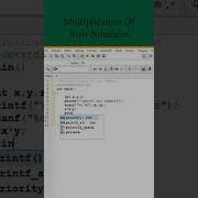 2 Multiplication Of Two Numbers C Program Shorts Shortvideo Cprogramming Coding