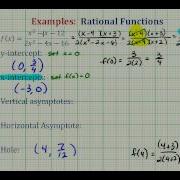 Ex Find The Intercepts Asymptotes And Hole Of A Rational Function