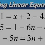 Solving Linear Equations Algebra