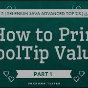 Day 2 How To Get ToolTip Value Selenium Java Advanced தம ழ
