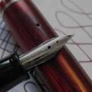 Vintage Esterbrook Dollar Pen Red Celluloid 1551 Dura Chrome Nib