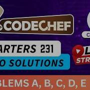 CodeChef Starters 231 Div 2 Video Solutions A To E By Vineet CodeHurdle