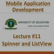 Lecture 11 Spinner And ListView In Android
