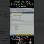 How To Delete The Rows From A Table Randomly Sqlserver
