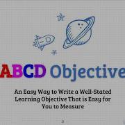 Writing ABCD Learning Objectives