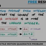 Quadratics Application Problem Finding Consecutive Even Integers