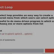 Tutorial Use Of Select Loop For Menu Driven Program Linux Shell Script