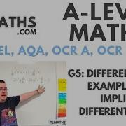 A Level Maths G5 03 Differentiation Examples Of Implicit Differentiation