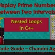 Display Prime Numbers Between Two Intervals In C Finding A Prime Number Isprime Function