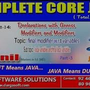 Core Java Declarations With Access Modifiers Local Variables And Final Local Variabl Part 3