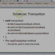 Working With Web SQL SQLite Database With PhoneGap Tutorial