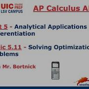 AP Calculus AB 5 11 Solving Optimization Problems