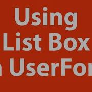 Using ListBox On UserForm In Excel
