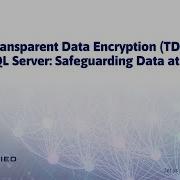 SQL Server TDE Transparent Data Encryption Protect Data At Rest Database Security