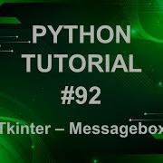 Python Tutorial 92 Tkinter Messagebox