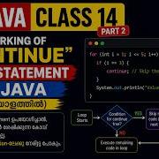 JAVA CLASS 14 1 Working Of Continue Jump Statement In Java Malayalam