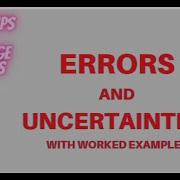 Errors And Uncertainties 9702 AS Level Physics