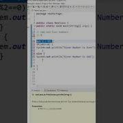 Odd And Even Numbers In Java Shorts Youtubeshorts